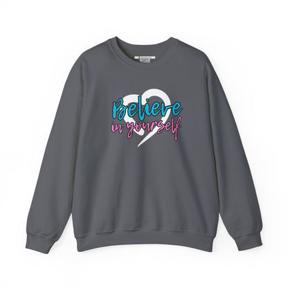 Believe In Yourself -- Blue/Pink (Adult Unisex Crewneck Sweatshirt)