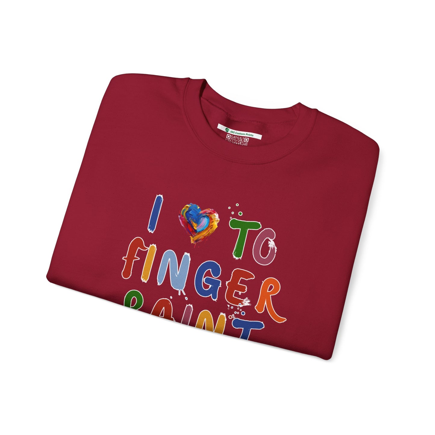 Matching Couple's Set -- I Love to Fingerpaint (Adult Unisex Crewneck Sweatshirt)