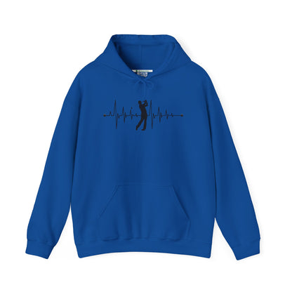 Golf Heartbeat (Adult Unisex Hooded Sweatshirt)