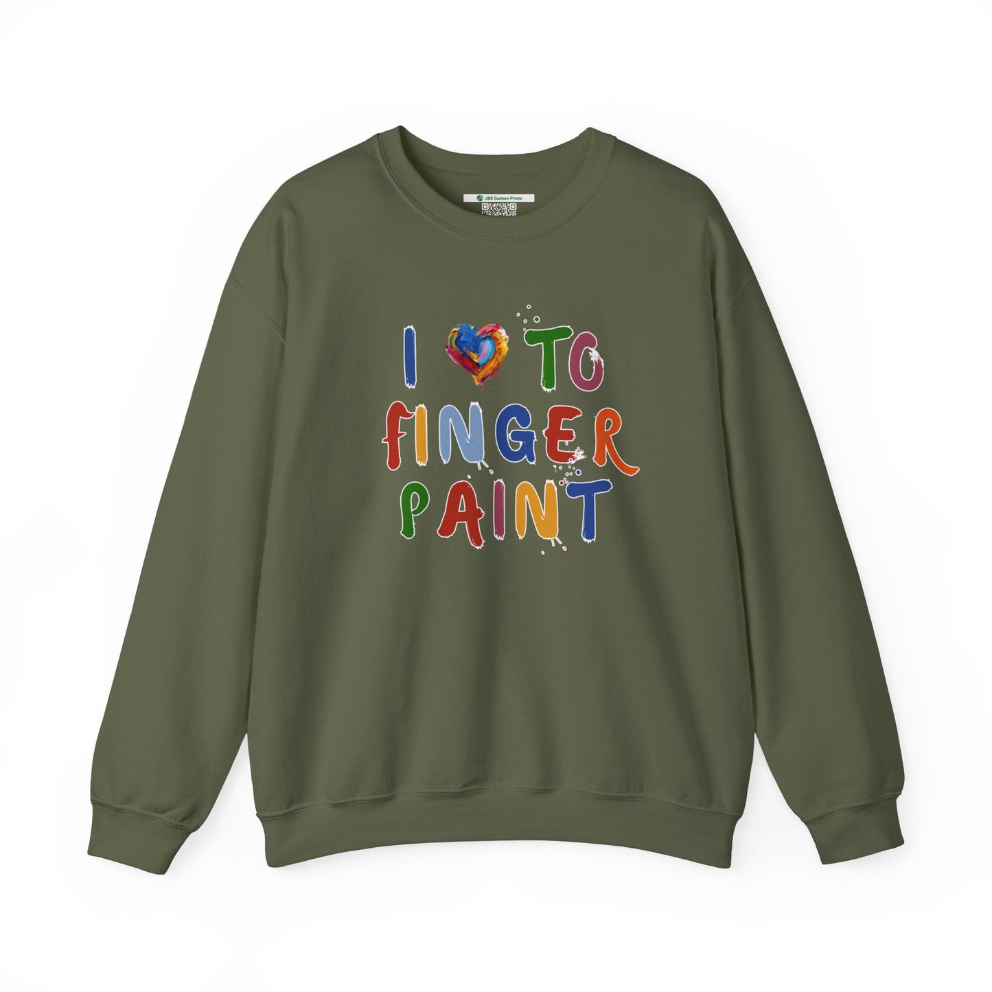 Matching Couple's Set -- I Love to Fingerpaint (Adult Unisex Crewneck Sweatshirt)