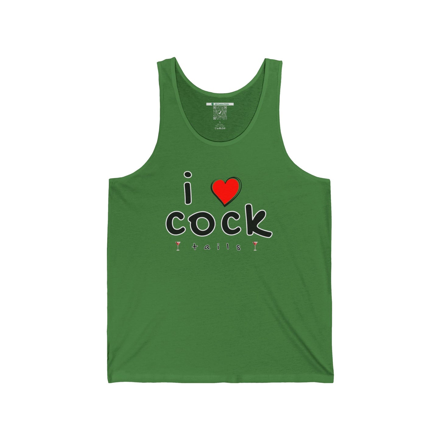 I Love Cocktails -- Playful Font (Adult Unisex Tank Top)