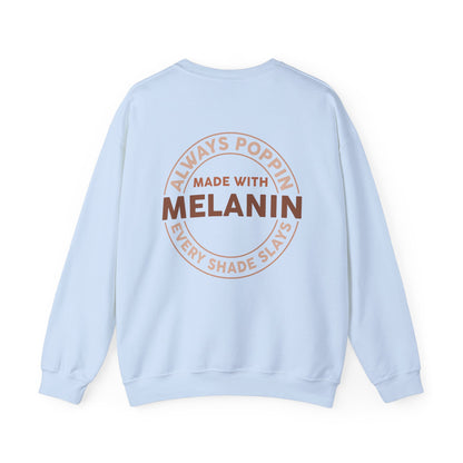 Made With Melanin (Adult Unisex Crewneck Sweatshirt)