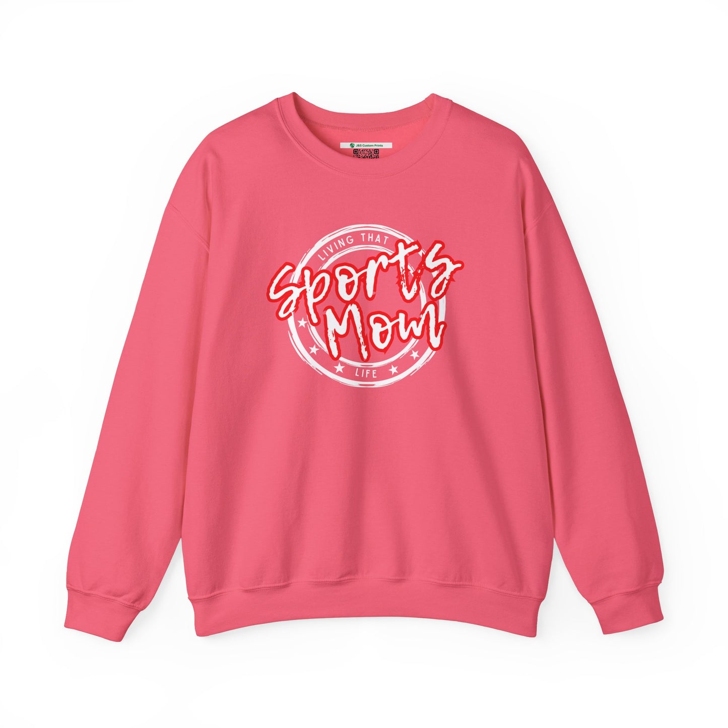 Sports Mom -- Red Font (Adult Unisex Crewneck Sweatshirt)