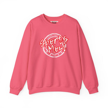Sports Mom -- Red Font (Adult Unisex Crewneck Sweatshirt)