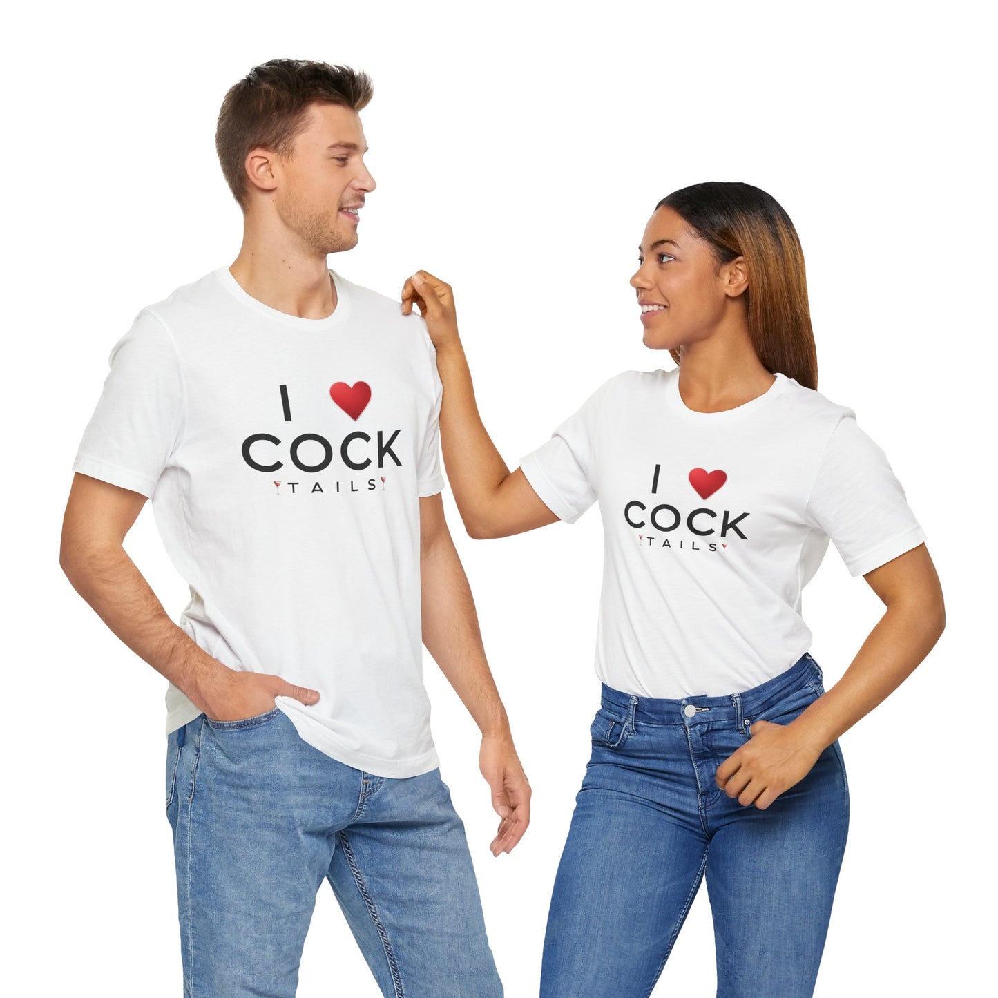 I Love Cocktails -- Simple Font (Adult Unisex Tee)
