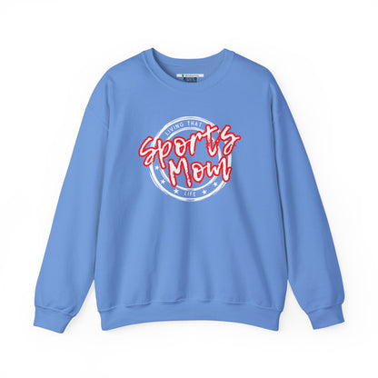 Sports Mom -- Red Font (Adult Unisex Crewneck Sweatshirt)