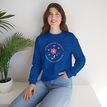 Grow Positive Thoughts Crewneck Sweatshirt - Unisex Heavy Blend