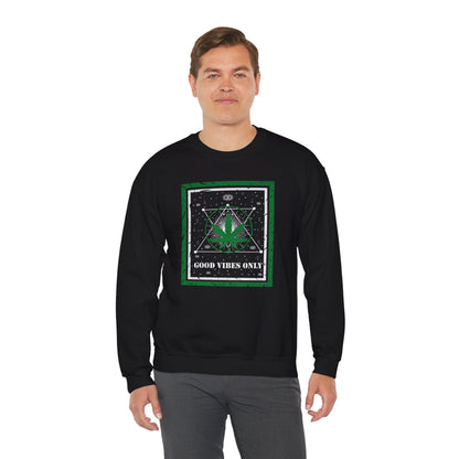 Cannabis -- Good Vibes Only (Adult Unisex Crewneck Sweatshirt)