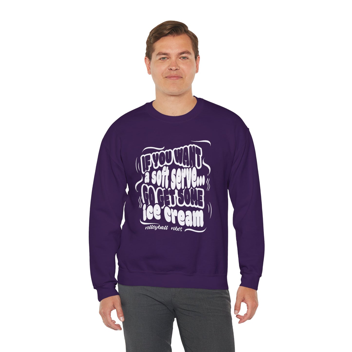 Volleyball Soft Serve (Adult Unisex Crewneck Sweatshirt)