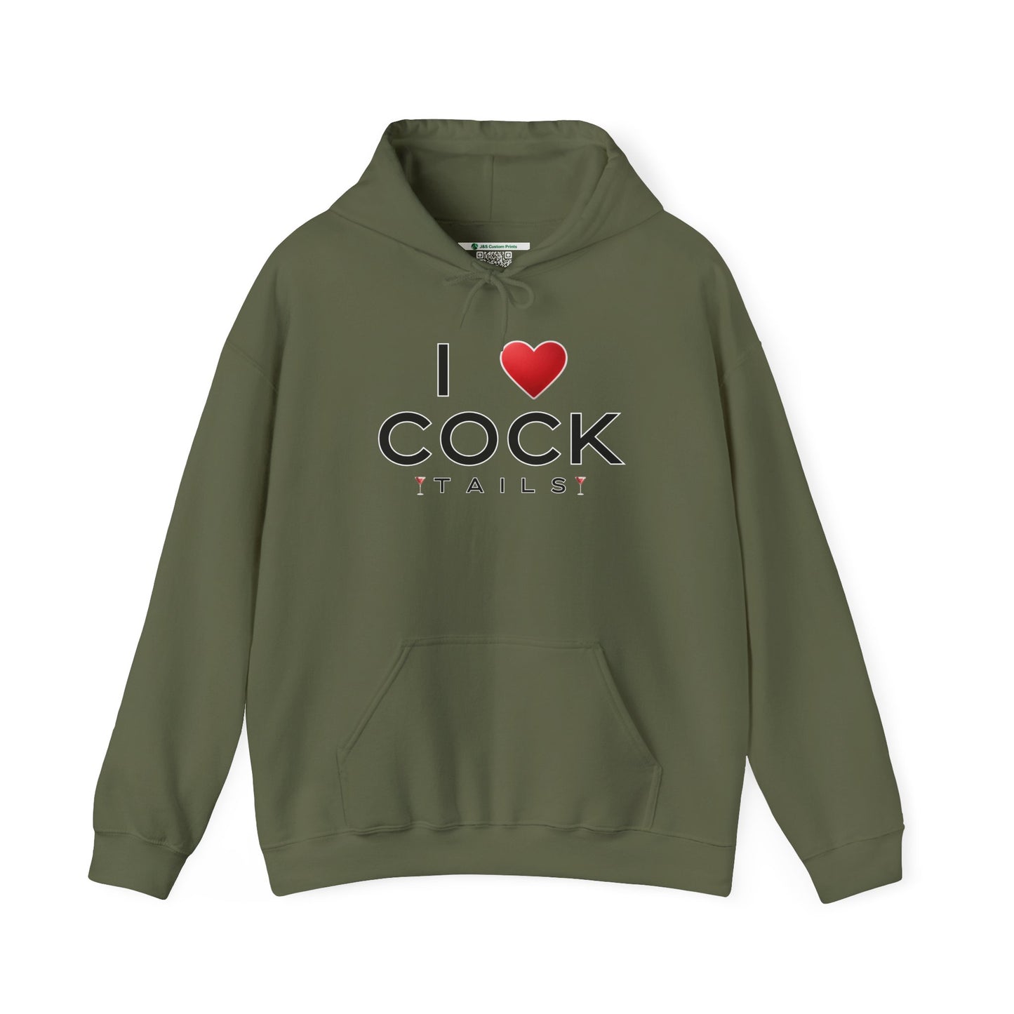 I Love Cocktails -- Simple Font (Adult Unisex Hooded Sweatshirt)