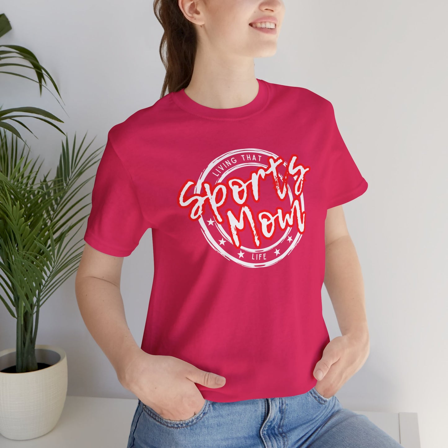 Sports Mom -- Red Font (Adult Unisex Tee)