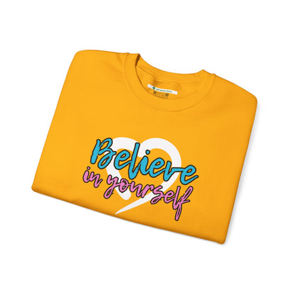Believe In Yourself -- Blue/Pink (Adult Unisex Crewneck Sweatshirt)