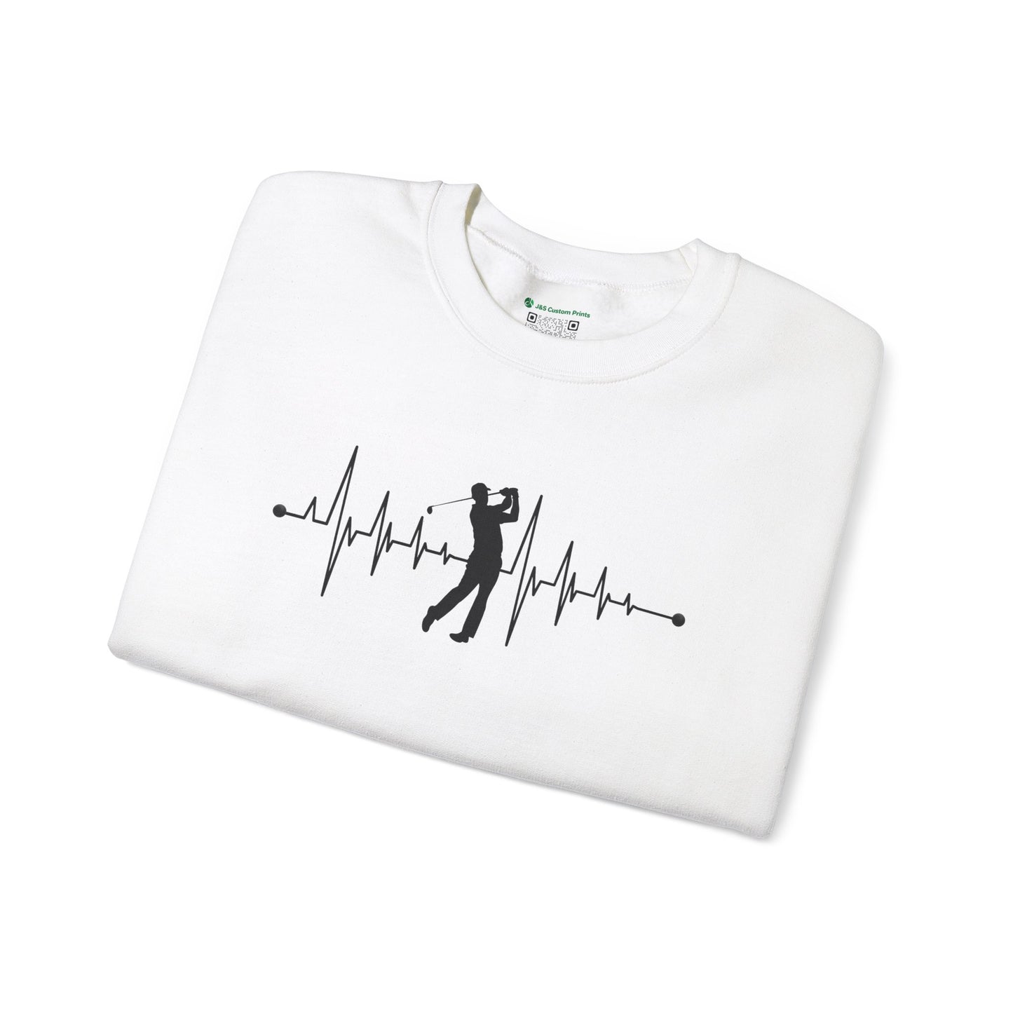 Golf Heartbeat (Adult Unisex Crewneck Sweatshirt)