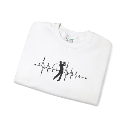 Golf Heartbeat (Adult Unisex Crewneck Sweatshirt)
