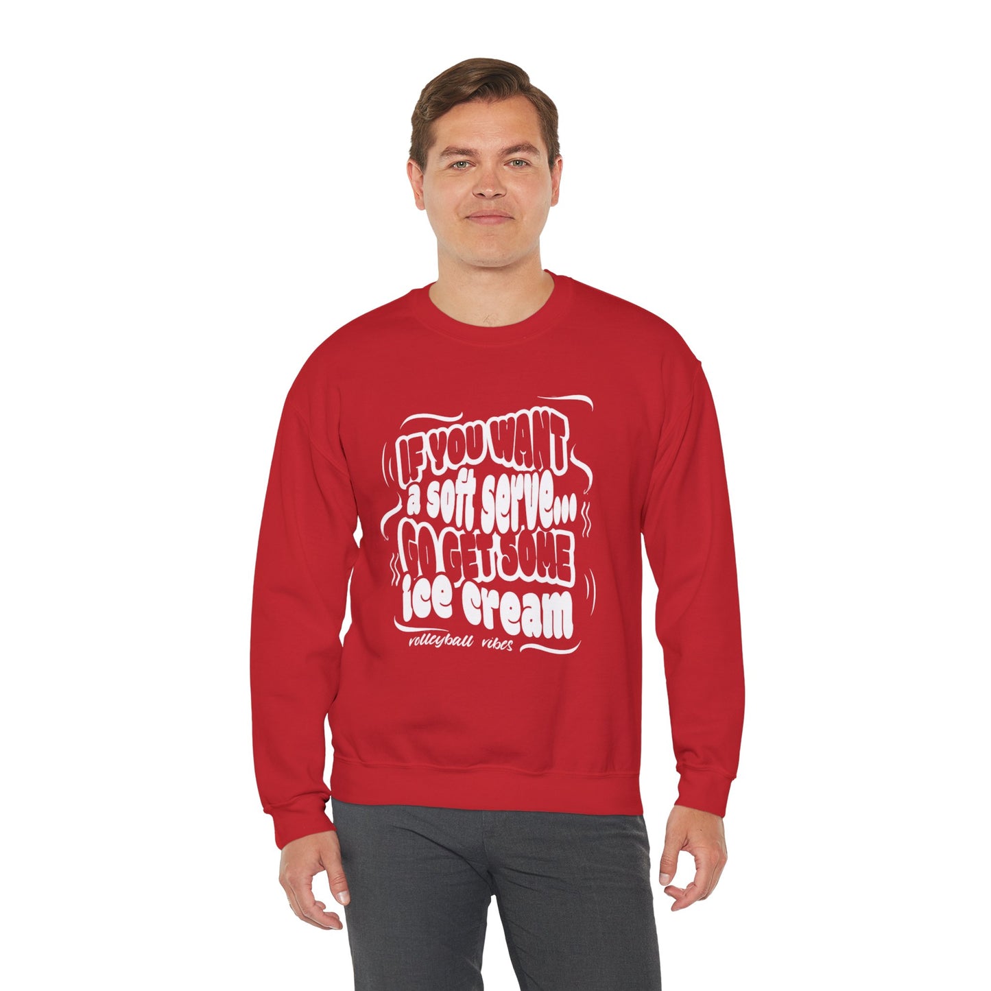 Volleyball Soft Serve (Adult Unisex Crewneck Sweatshirt)