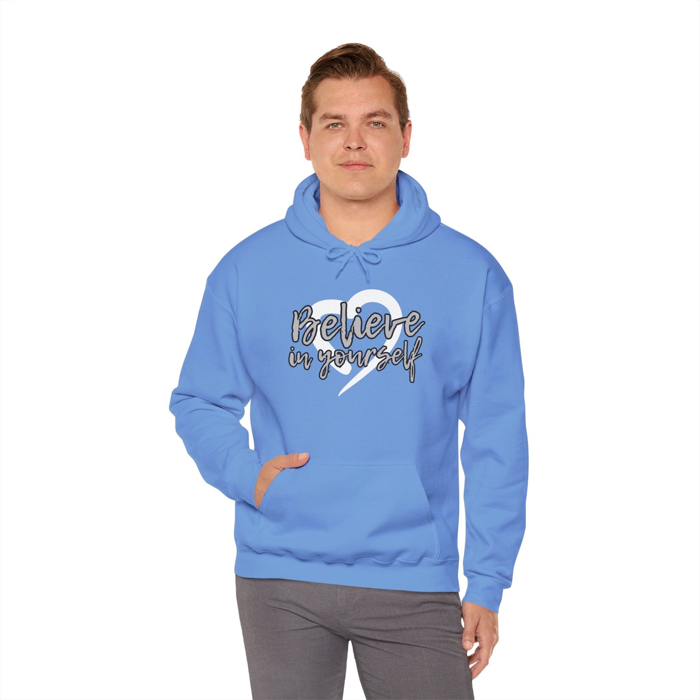 Believe In Yourself -- Gray (Adult Unisex Hooded Sweatshirt)