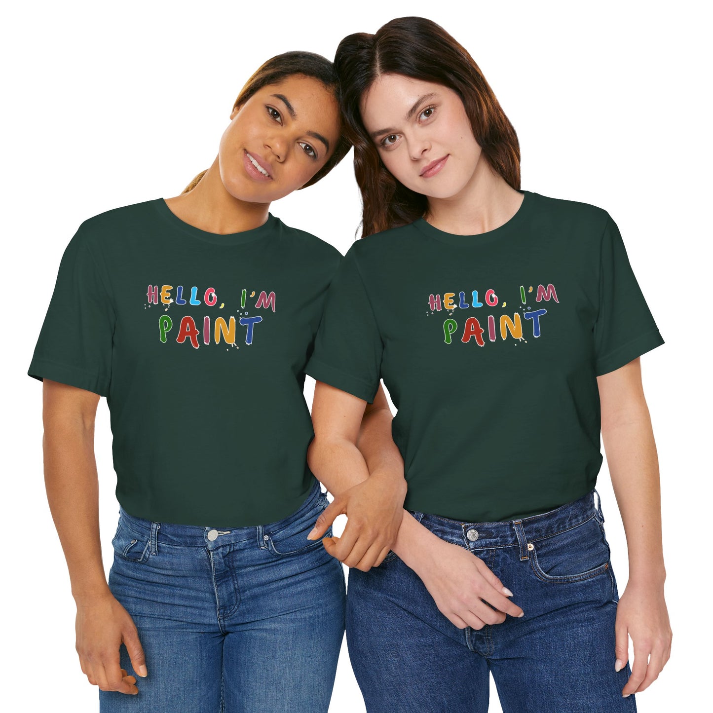 Matching Couple's Set -- Hello, I'm Paint (Adult Unisex Tee)