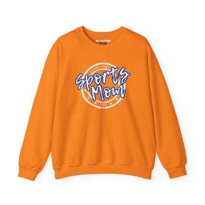 Sports Mom -- Blue Font (Adult Unisex Crewneck Sweatshirt)