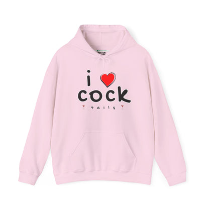 I Love Cocktails -- Playful Font (Adult Unisex Hooded Sweatshirt)