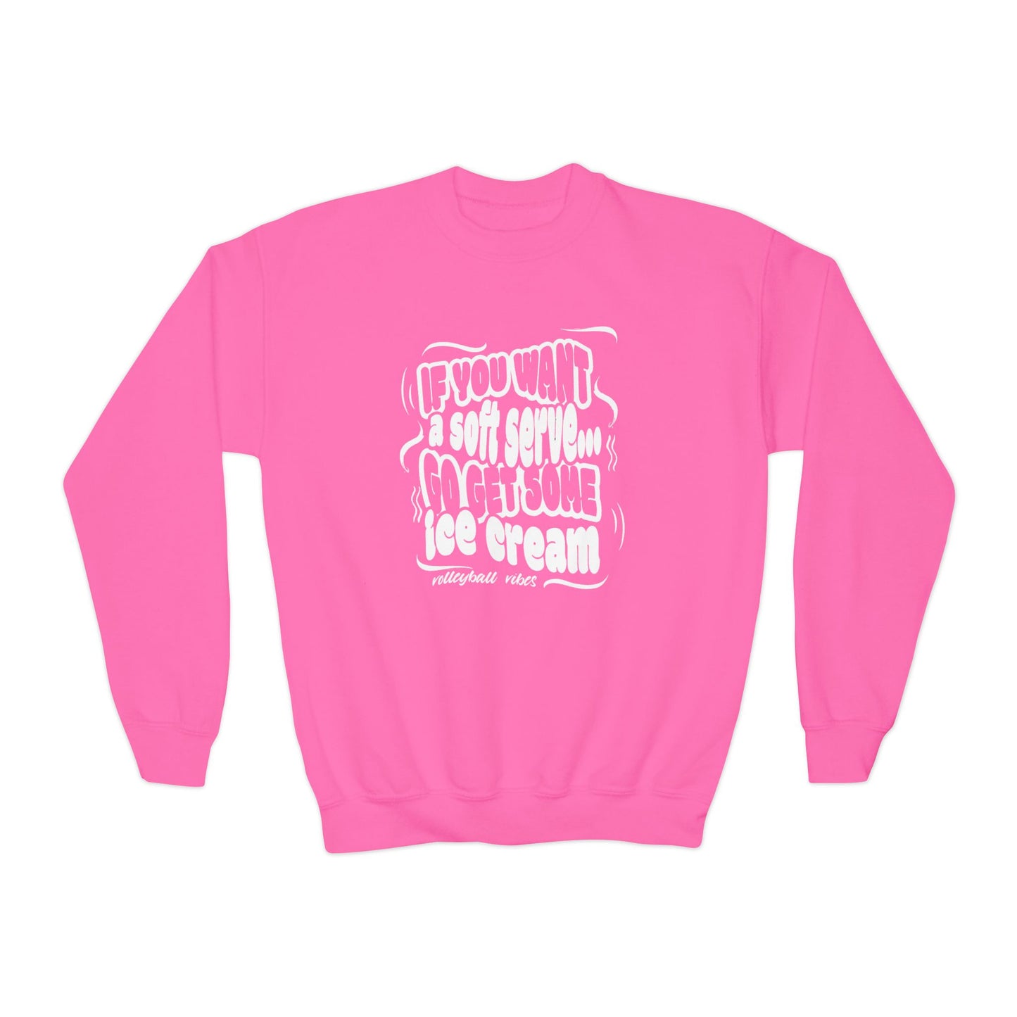 Volleyball Soft Serve (Youth Unisex Crewneck Sweatshirt)