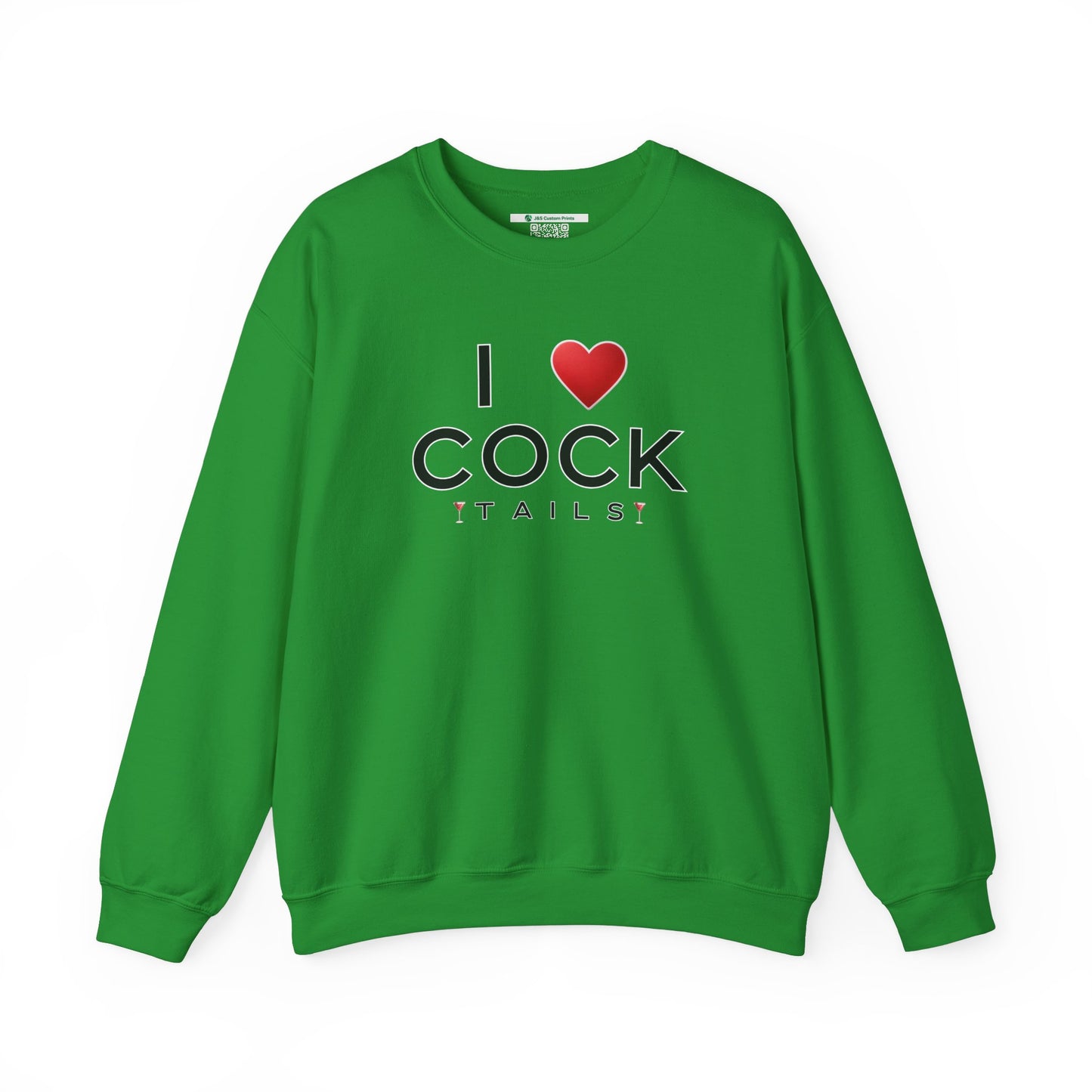I Love Cocktails -- Simple Font (Adult Unisex Crewneck Sweatshirt)