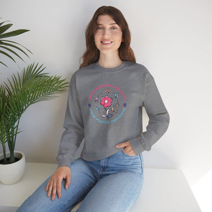 Grow Positive Thoughts Crewneck Sweatshirt - Unisex Heavy Blend