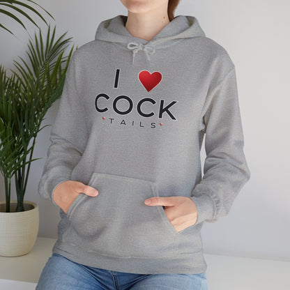 I Love Cocktails -- Simple Font (Adult Unisex Hooded Sweatshirt)