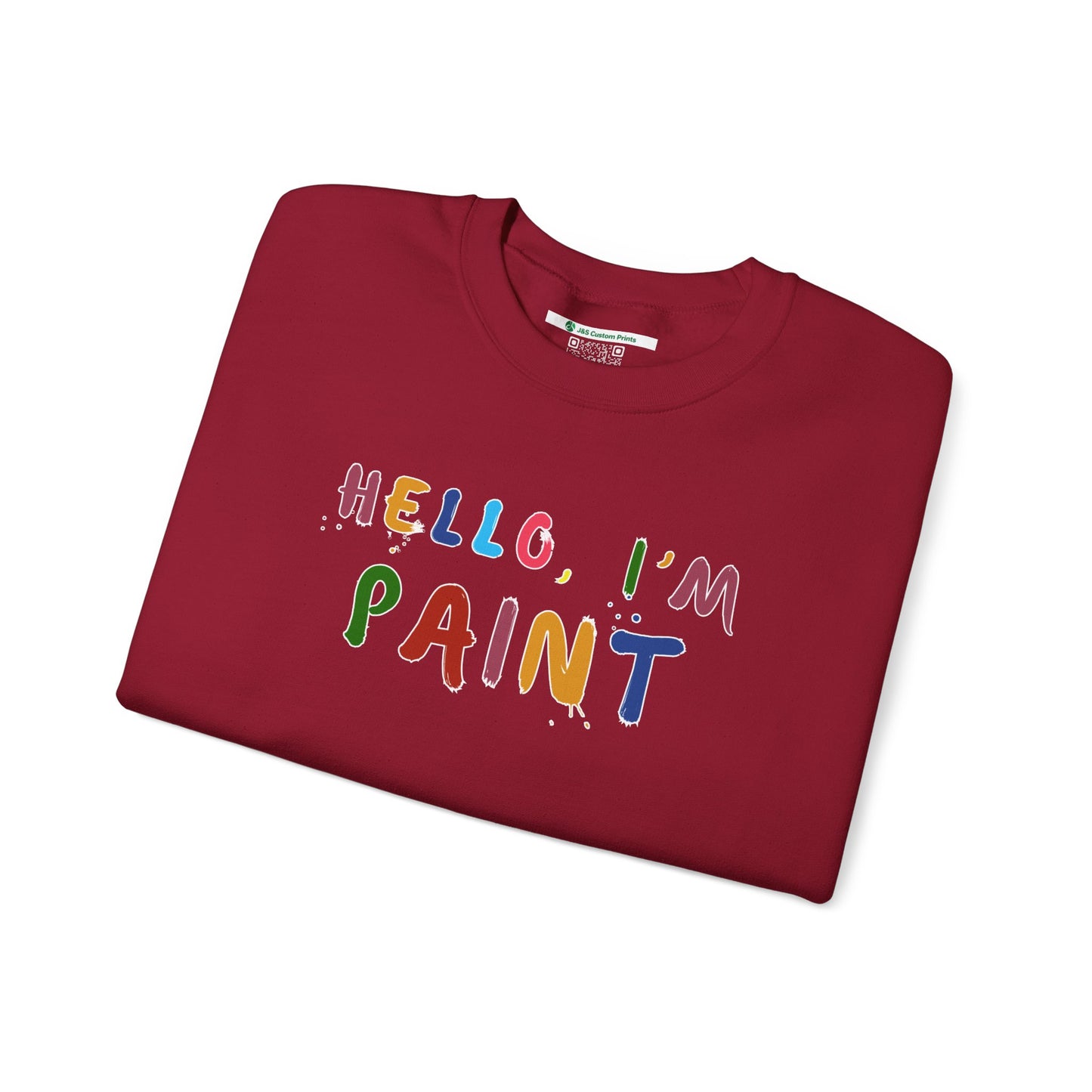 Matching Couple's Set -- Hello, I'm Paint (Adult Unisex Crewneck Sweatshirt)