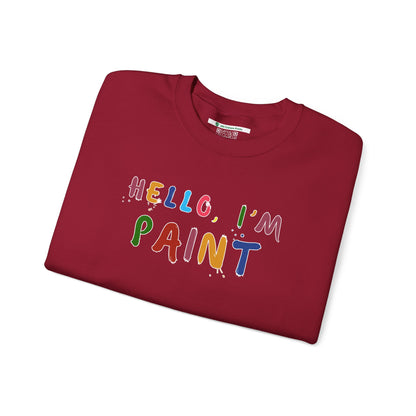 Matching Couple's Set -- Hello, I'm Paint (Adult Unisex Crewneck Sweatshirt)