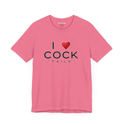 I Love Cocktails -- Simple Font (Adult Unisex Tee)