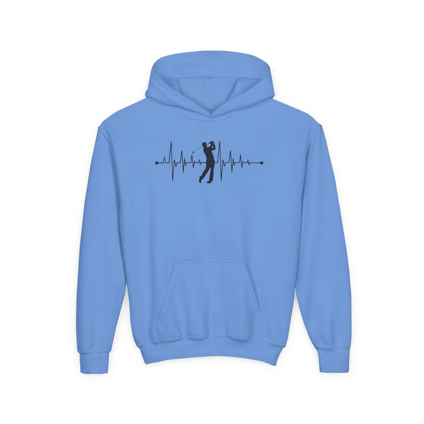 Golf Heartbeat (Youth Unisex Hooded Sweatshirt)