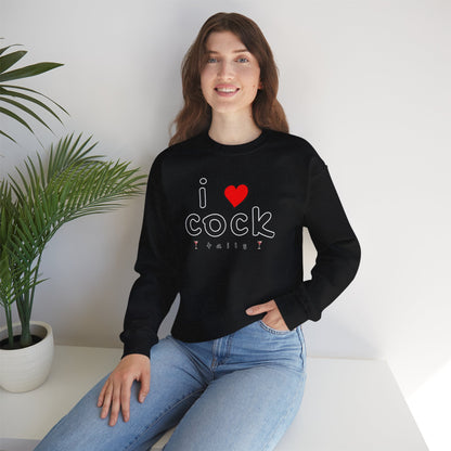 I Love Cocktails -- Playful Font (Adult Unisex Crewneck Sweatshirt)