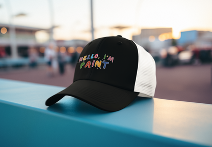 Matching Couple's Set -- Hello, I'm Paint (DTF Printed Hat)