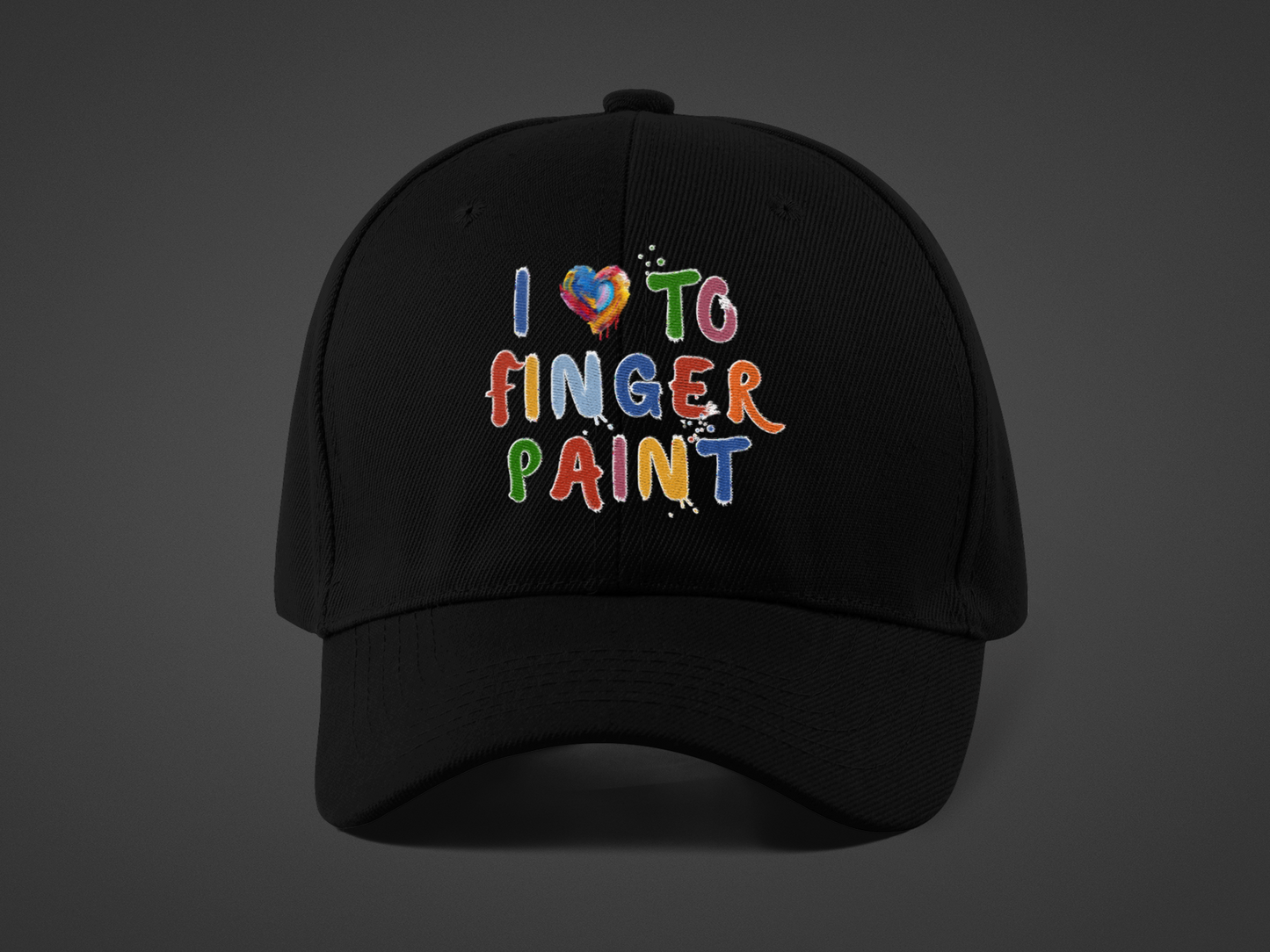 Matching Couple's Set -- I Love to Fingerpaint (DTF Printed Hat)