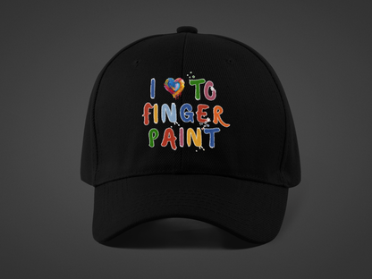 Matching Couple's Set -- I Love to Fingerpaint (DTF Printed Hat)