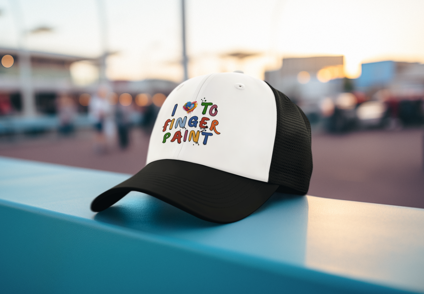 Matching Couple's Set -- I Love to Fingerpaint (DTF Printed Hat)