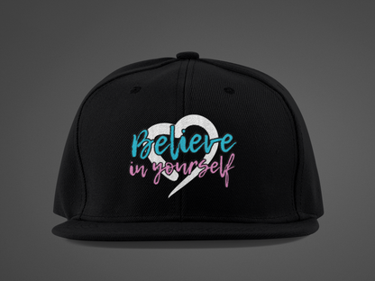 Believe In Yourself -- Blue/Pink Font (DTF Printed Hat)