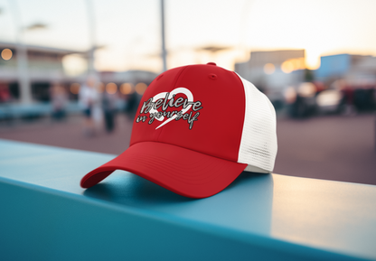Believe In Yourself -- Gray Font (DTF Printed Hat)