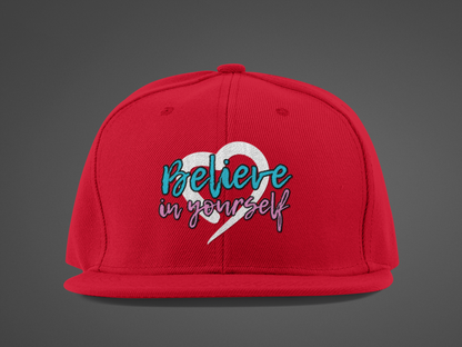 Believe In Yourself -- Blue/Pink Font (DTF Printed Hat)