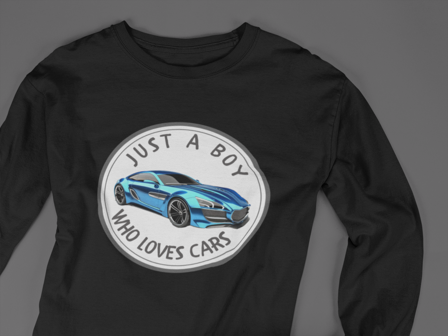 Boy Loves Cars (Blue Car) - J&S Custom Prints