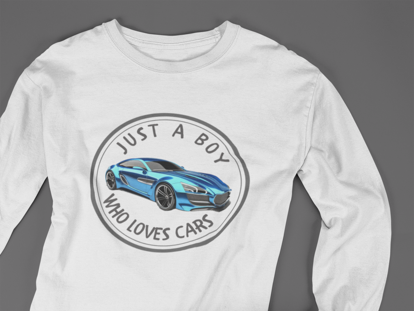 Boy Loves Cars (Blue Car) - J&S Custom Prints