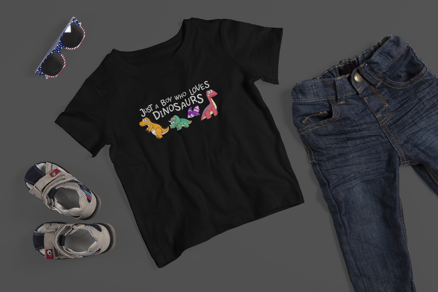 Boy Loves Dinosaurs - J&S Custom Prints