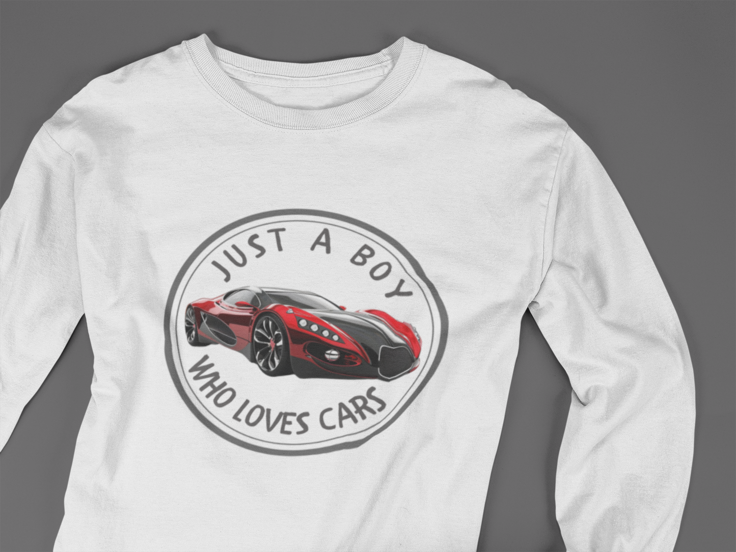 Boy Loves Cars (Red Car) - J&S Custom Prints