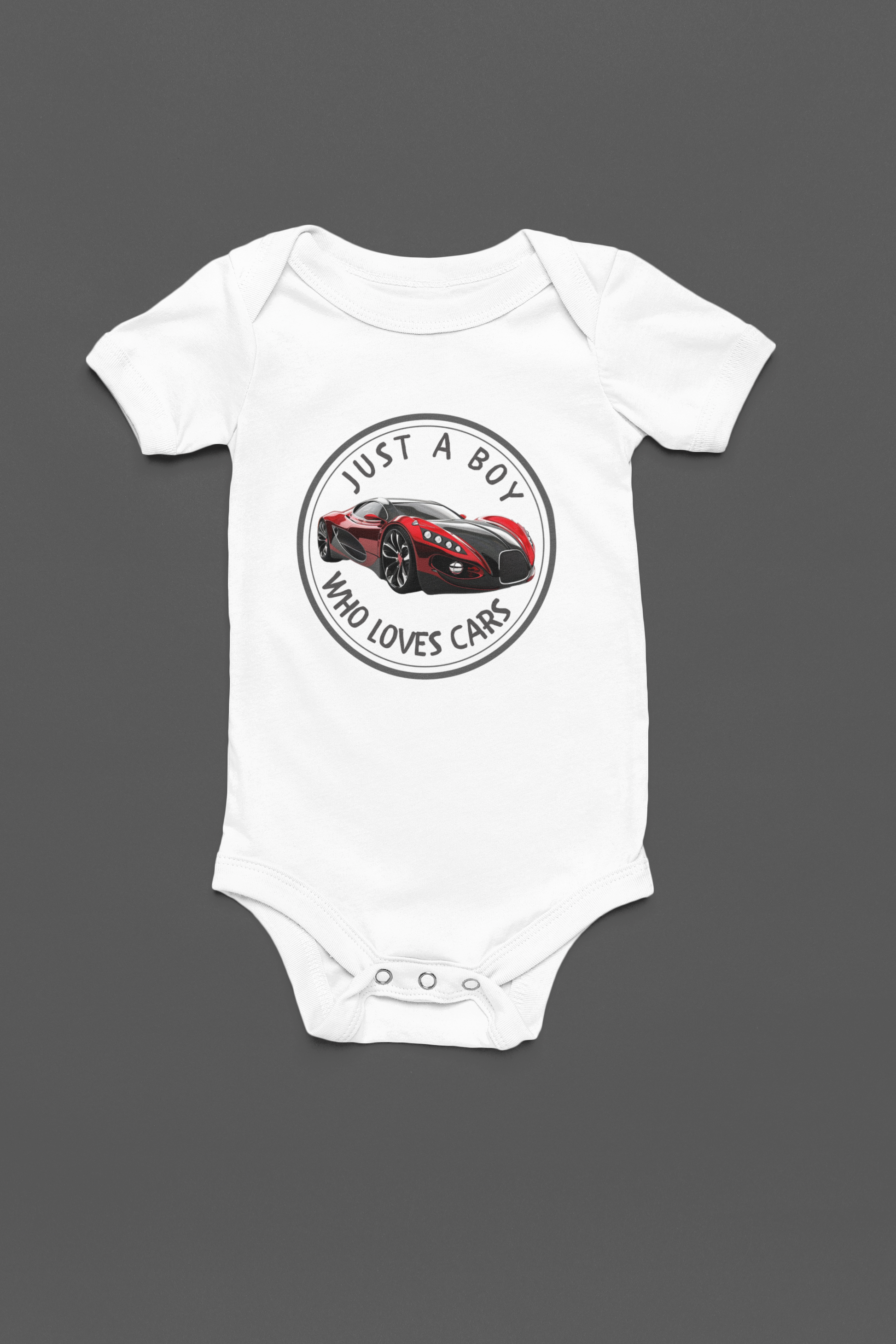 Boy Loves Cars (Red Car) - J&S Custom Prints