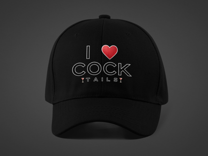 I Love Cocktails -- Simple Font (DTF Printed Hat)