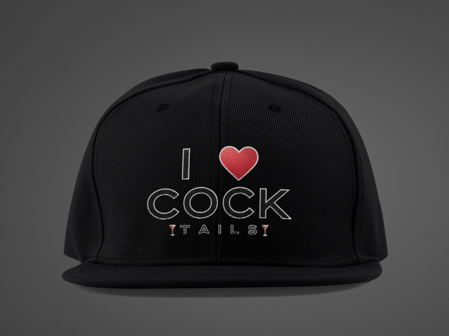 I Love Cocktails -- Simple Font (DTF Printed Hat)
