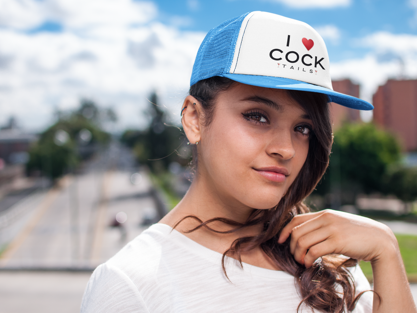 I Love Cocktails -- Simple Font (DTF Printed Hat)