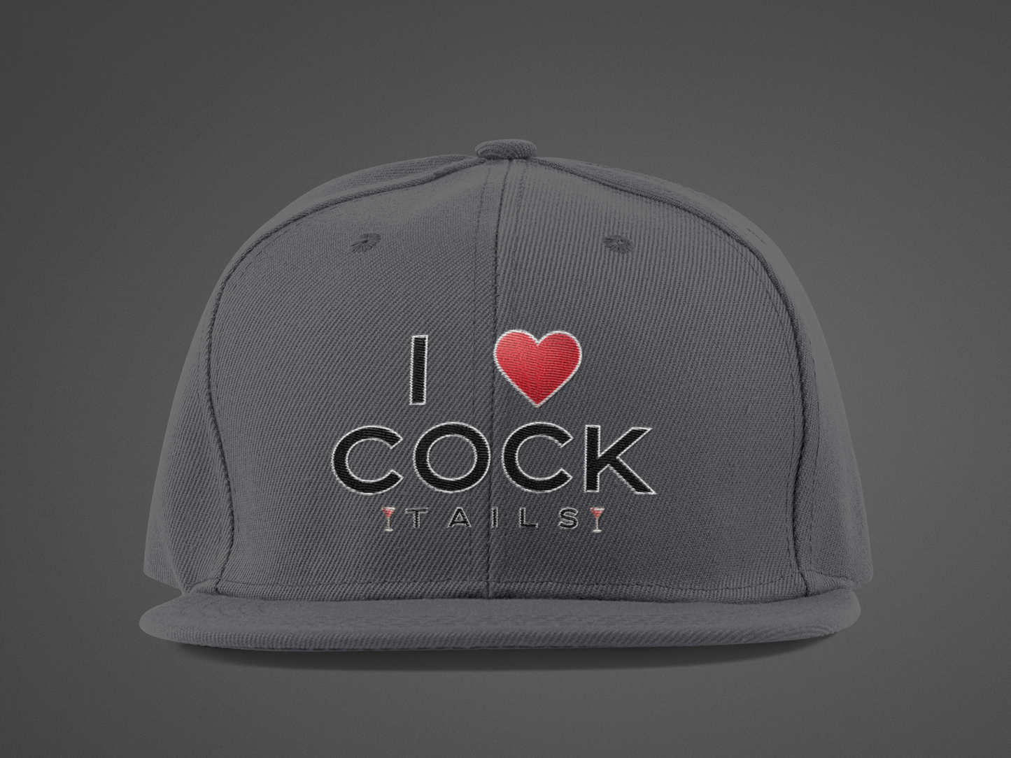 I Love Cocktails -- Simple Font (DTF Printed Hat)