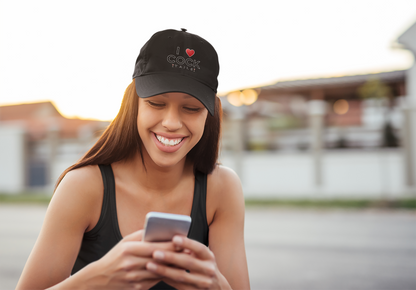 I Love Cocktails -- Simple Font (DTF Printed Hat)