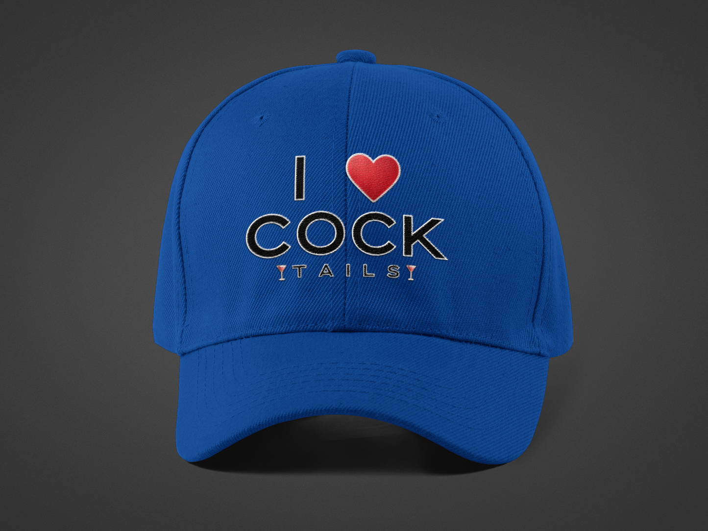 I Love Cocktails -- Simple Font (DTF Printed Hat)
